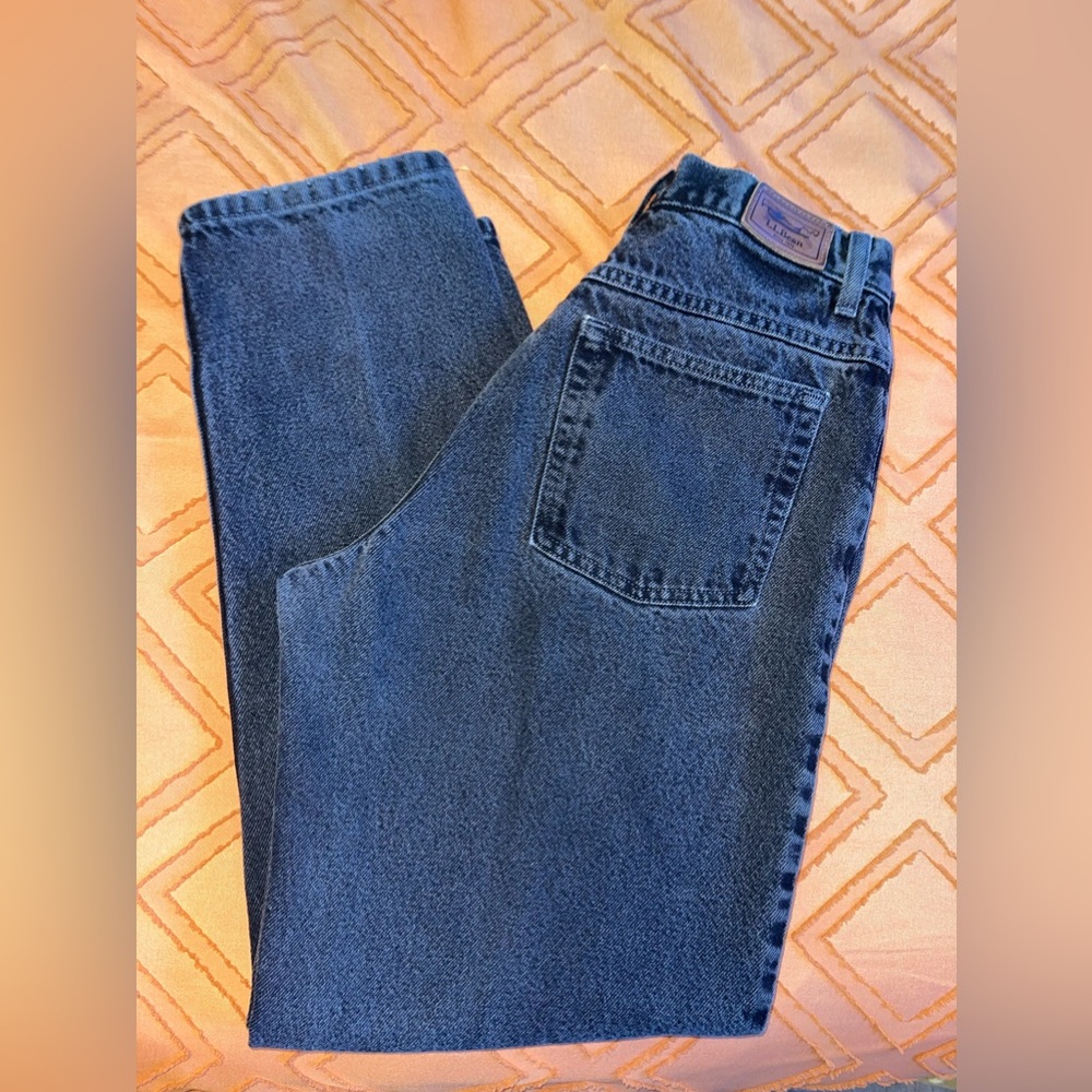 LL Bean - Black Denim Jean. Original Fit Relaxed. Size 12, Med/Tall.